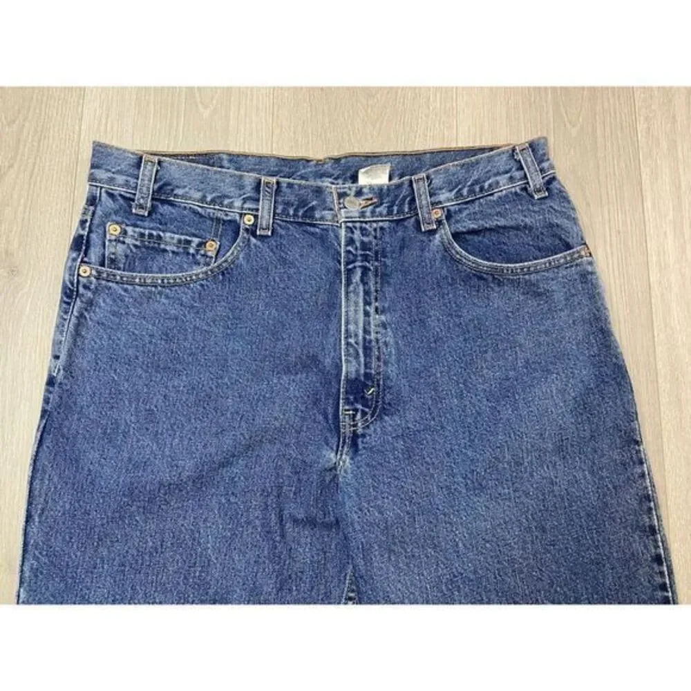 Vintage Levis Jeans Men 36x32 550 Blue Dark Y2K Black Bat Wing 100% Cotton Denim